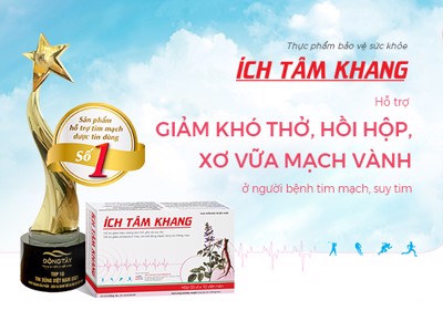 TPCN Ích Tâm Khang được bình chọn là sản phẩm hỗ trợ tim mạch tin dùng số 1 Việt Nam
